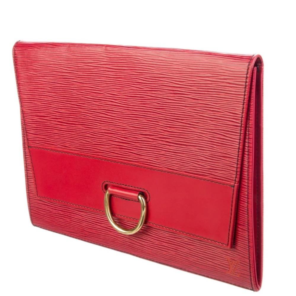 ❤️🔥Auth Louis Vuitton Red Clutch Bag /Shoulder bag converted - Picture 5 of 17